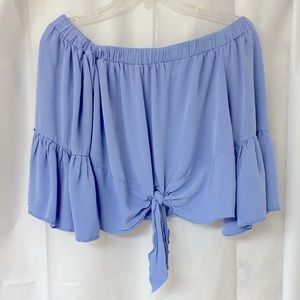 Charlotte Russe off the shoulder tie bottom crop top Size M
